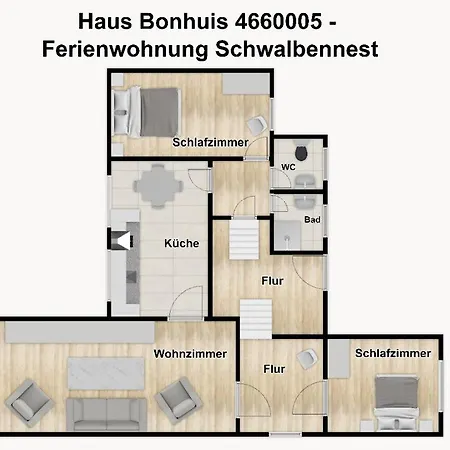 Haus Bonhuis Ferienwohnung Schwalbennest * Borkum